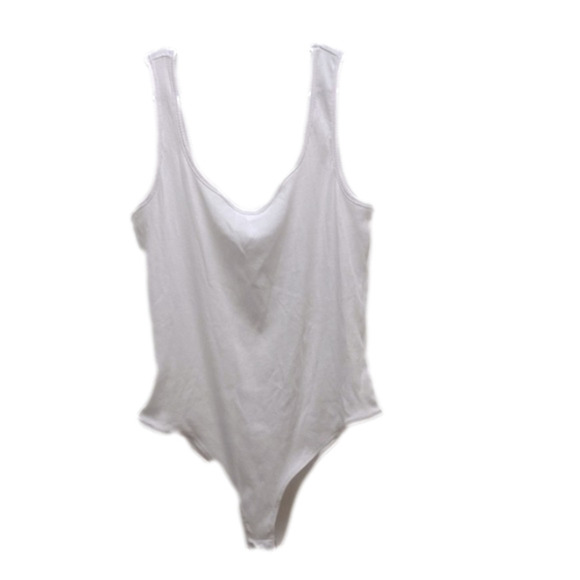 NWT Ambiance plus size ribbed square neck bodysuit white womans size 3x - Picture 2 of 8